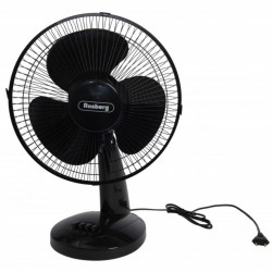 Επιτραπέζιος ανεμιστήρας Rosberg R51760B12, 30 W, 30 cm, 3 ταχύτητες, κλίση, Μαύρο