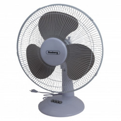 Επιτραπέζιος ανεμιστήρας Rosberg R51760B16, 40 W, 40 cm, 3 ταχύτητες, ταλάντωση, ρυθμιζόμενη κλίση, λευκό/γκρι