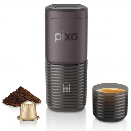 Φορητή μηχανή εσπρέσο Wacaco Pixapresso, 20 bar, 210 ml, για αλεσμένο καφέ και κάψουλες, 9000 mAh, Καφέ