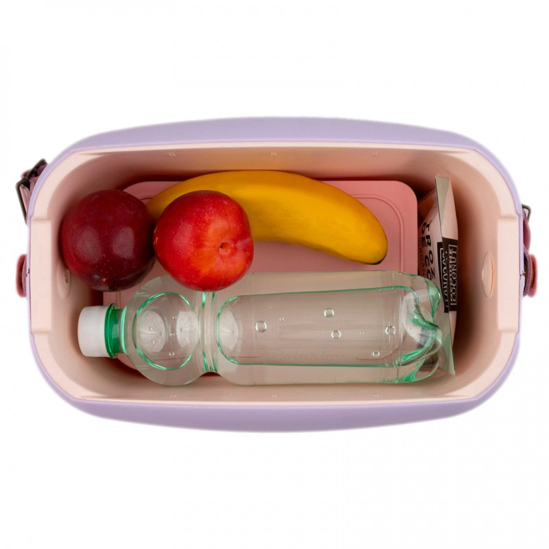 Ψυκτική τσάντα Polarbox Pop, 6 λίτρα, Περιλαμβάνονται 2 δοχεία για μεσημεριανό, Διατηρεί το κρύο έως και 24 ώρες, Μωβ/Πορτοκαλί