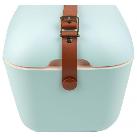 Ψυκτική τσάντα Polarbox Classic, 20 λίτρα, πολυστυρόλιο AIRPOP, 5-15 °C έως 24 ώρες, Κλασικό δερμάτινο λουράκι, Μπλε/Ροζ