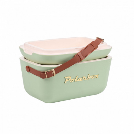 Ψυκτική τσάντα Polarbox Gold, 20 λίτρα, πολυστυρόλ AIRPOP, 5-15 °C έως 24 ώρες, Πράσινο/Χρυσό
