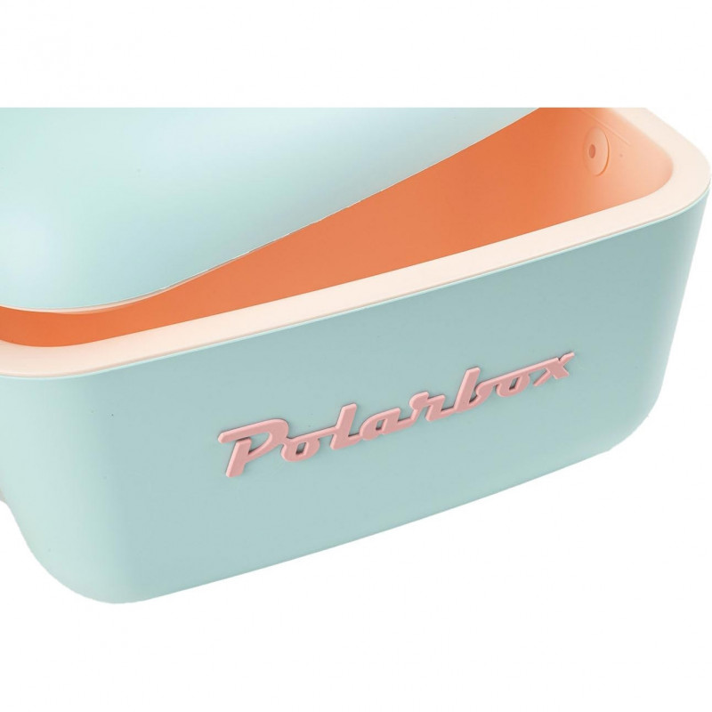 Ψυκτική τσάντα Polarbox Classic, 12 λίτρα, πολυστυρόλιο AIRPOP, 5-15 °C έως 24 ώρες, Κλασικό δερμάτινο λουράκι, Μπλε/Ροζ