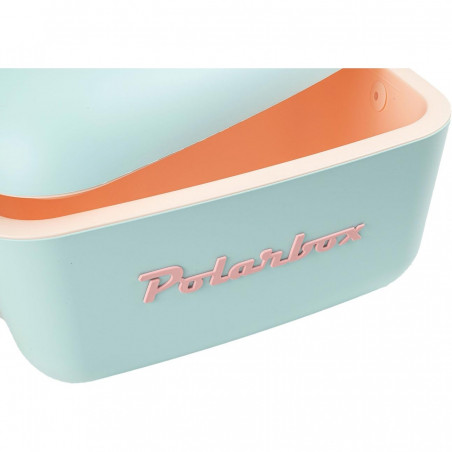 Ψυκτική τσάντα Polarbox Classic, 12 λίτρα, πολυστυρόλιο AIRPOP, 5-15 °C έως 24 ώρες, Κλασικό δερμάτινο λουράκι, Μπλε/Ροζ