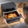 Διπλή φριτέζα θερμού αέρα 8 σε 1 Instant Pot Vortex VersaZone XL ClearCook 140-3025-01-EU, 2800 W, 12 λίτρα, 205 °C, EvenCrisp, Συγχρονισμένη ολοκλήρωση προγραμμάτων, Έλεγχος μέσω οθόνης αφής, Μαύρο/Ανοξείδωτο