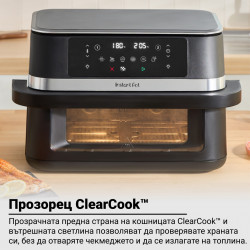 Διπλή φριτέζα θερμού αέρα 8 σε 1 Instant Pot Vortex VersaZone XL ClearCook 140-3025-01-EU, 2800 W, 12 λίτρα, 205 °C, EvenCrisp, Συγχρονισμένη ολοκλήρωση προγραμμάτων, Έλεγχος μέσω οθόνης αφής, Μαύρο/Ανοξείδωτο