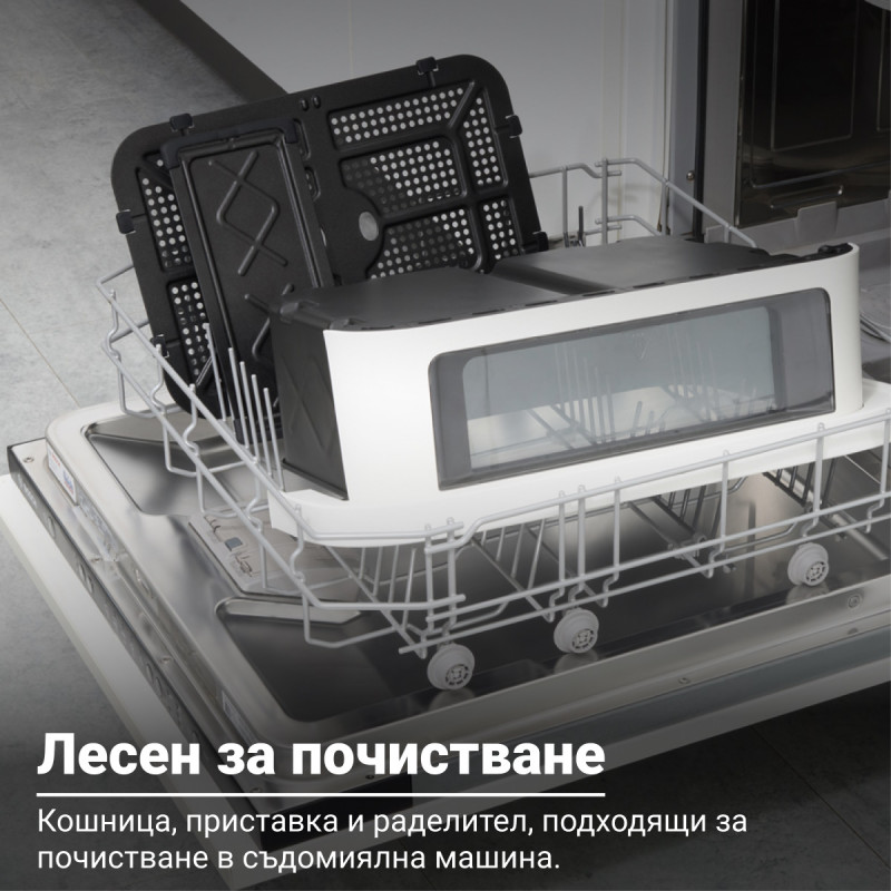 Διπλή φριτέζα θερμού αέρα 8 σε 1 Instant Pot Vortex VersaZone XL ClearCook 140-3025-01-EU, 2800 W, 12 λίτρα, 205 °C, EvenCrisp, Συγχρονισμένη ολοκλήρωση προγραμμάτων, Έλεγχος μέσω οθόνης αφής, Μαύρο/Ανοξείδωτο