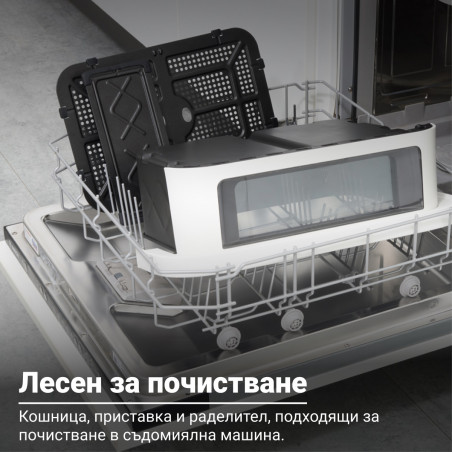 Διπλή φριτέζα θερμού αέρα 8 σε 1 Instant Pot Vortex VersaZone XL ClearCook 140-3025-01-EU, 2800 W, 12 λίτρα, 205 °C, EvenCrisp, Συγχρονισμένη ολοκλήρωση προγραμμάτων, Έλεγχος μέσω οθόνης αφής, Μαύρο/Ανοξείδωτο