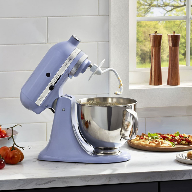 Μίξερ KitchenAid Artisan Elegance 5KSM125ELR σε χρώμα Λαβάντα Κρέμα, 300 W, 4,8 λίτρα, Άμεση μετάδοση κίνησης, 10 ταχύτητες, Μωβ