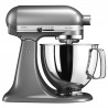Μίξερ KitchenAid Artisan Elegance 5KSM125ECU Contour silver, 300 W, 4,8 λίτρα, άμεση μετάδοση κίνησης, 10 ταχύτητες, Μεταλλικό γκρι