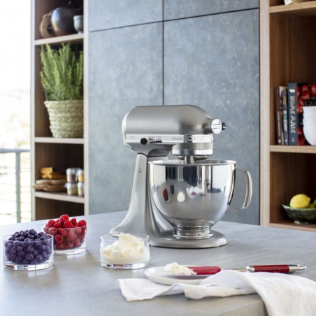 Μίξερ KitchenAid Artisan Elegance 5KSM125ECU Contour silver, 300 W, 4,8 λίτρα, άμεση μετάδοση κίνησης, 10 ταχύτητες, Μεταλλικό γκρι