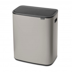 Κάδος απορριμμάτων Brabantia Bo Touch 1010456, 2x30 λίτρα, Ομαλό και αθόρυβο άνοιγμα, Μεγάλο άνοιγμα, Γκρι