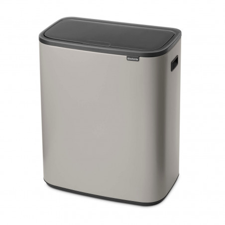 Κάδος απορριμμάτων Brabantia Bo Touch 1010456, 2x30 λίτρα, Ομαλό και αθόρυβο άνοιγμα, Μεγάλο άνοιγμα, Γκρι