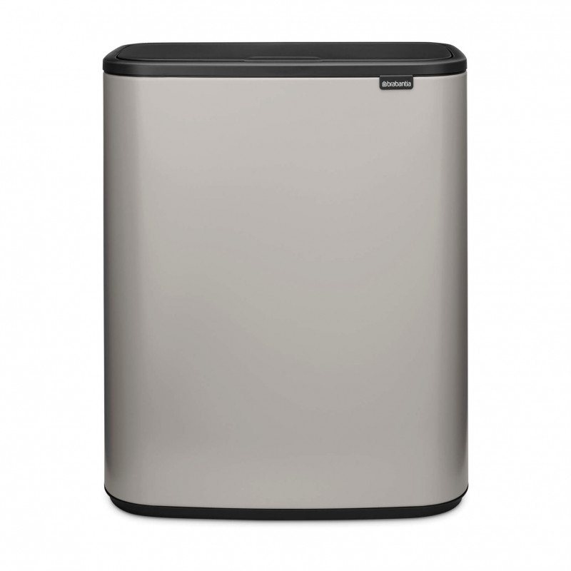 Κάδος απορριμμάτων Brabantia Bo Touch 1010456, 2x30 λίτρα, Ομαλό και αθόρυβο άνοιγμα, Μεγάλο άνοιγμα, Γκρι