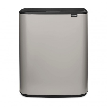 Κάδος απορριμμάτων Brabantia Bo Touch 1010456, 2x30 λίτρα, Ομαλό και αθόρυβο άνοιγμα, Μεγάλο άνοιγμα, Γκρι
