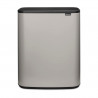 Κάδος απορριμμάτων Brabantia Bo Touch 1010456, 2x30 λίτρα, Ομαλό και αθόρυβο άνοιγμα, Μεγάλο άνοιγμα, Γκρι