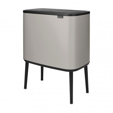 Κάδος απορριμμάτων Brabantia Bo Touch 1010454, 3x11 λίτρα, Ομαλό και αθόρυβο άνοιγμα, Μεγάλο άνοιγμα, Γκρι