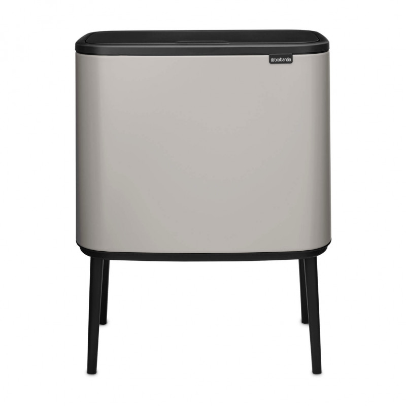 Κάδος απορριμμάτων Brabantia Bo Touch 1010454, 3x11 λίτρα, Ομαλό και αθόρυβο άνοιγμα, Μεγάλο άνοιγμα, Γκρι