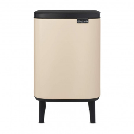 Κάδος απορριμμάτων Brabantia Bo Small Hi 1010461, 7 λίτρα, Υπερυψωμένος, Ομαλό και αθόρυβο άνοιγμα, Αντιολισθητική βάση, Μπεζ