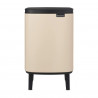 Κάδος απορριμμάτων Brabantia Bo Small Hi 1010461, 7 λίτρα, Υπερυψωμένος, Ομαλό και αθόρυβο άνοιγμα, Αντιολισθητική βάση, Μπεζ