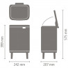 Κάδος απορριμμάτων Brabantia Bo Small Hi 1010461, 7 λίτρα, Υπερυψωμένος, Ομαλό και αθόρυβο άνοιγμα, Αντιολισθητική βάση, Μπεζ
