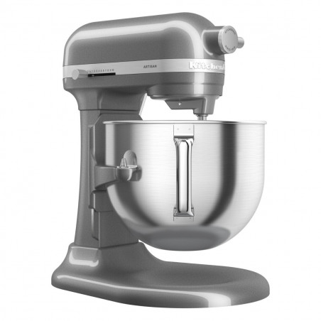 Μίξερ KitchenAid Artisan 5KSM70SHXEMS Medallion silver, 375 W, 6,6 λίτρα, 11 ταχύτητες, 67 σημεία επαφής, Ανύψωση του κάδου, Ειδική ταχύτητα «Fold», Flex Edge, Γκρι μεταλλικό