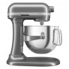 Μίξερ KitchenAid Artisan 5KSM70SHXEMS Medallion silver, 375 W, 6,6 λίτρα, 11 ταχύτητες, 67 σημεία επαφής, Ανύψωση του κάδου, Ειδική ταχύτητα «Fold», Flex Edge, Γκρι μεταλλικό