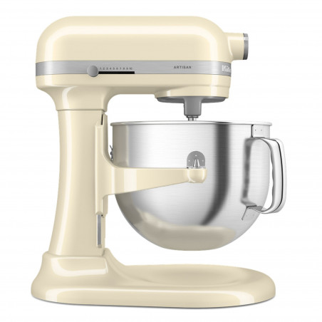 Μίξερ KitchenAid Artisan 5KSM70SHXEAC σε χρώμα Almond cream, 375 W, 6,6 λίτρα, 11 ταχύτητες, 67 σημεία επαφής, Ανύψωση του κάδου, Ειδική ταχύτητα «Fold», Flex Edge, Κρέμα
