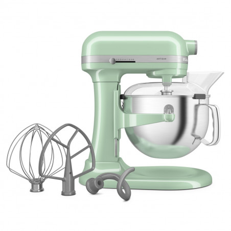 Μίξερ KitchenAid Artisan 5KSM60SPXEPT Pistachio, 375 W, 5,6 λίτρα, 11 ταχύτητες, 67 σημεία επαφής, Ανύψωση του κάδου, Ειδική ταχύτητα «Fold», Ανοιχτό πράσινο