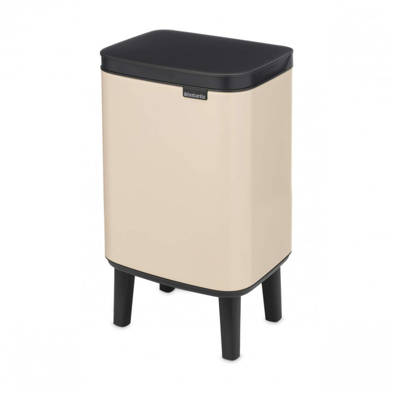 Κάδος απορριμμάτων Brabantia Bo Small Hi 1010460, 4 λίτρα, Ομαλό και αθόρυβο άνοιγμα, Αντιολισθητική βάση, Μπεζ