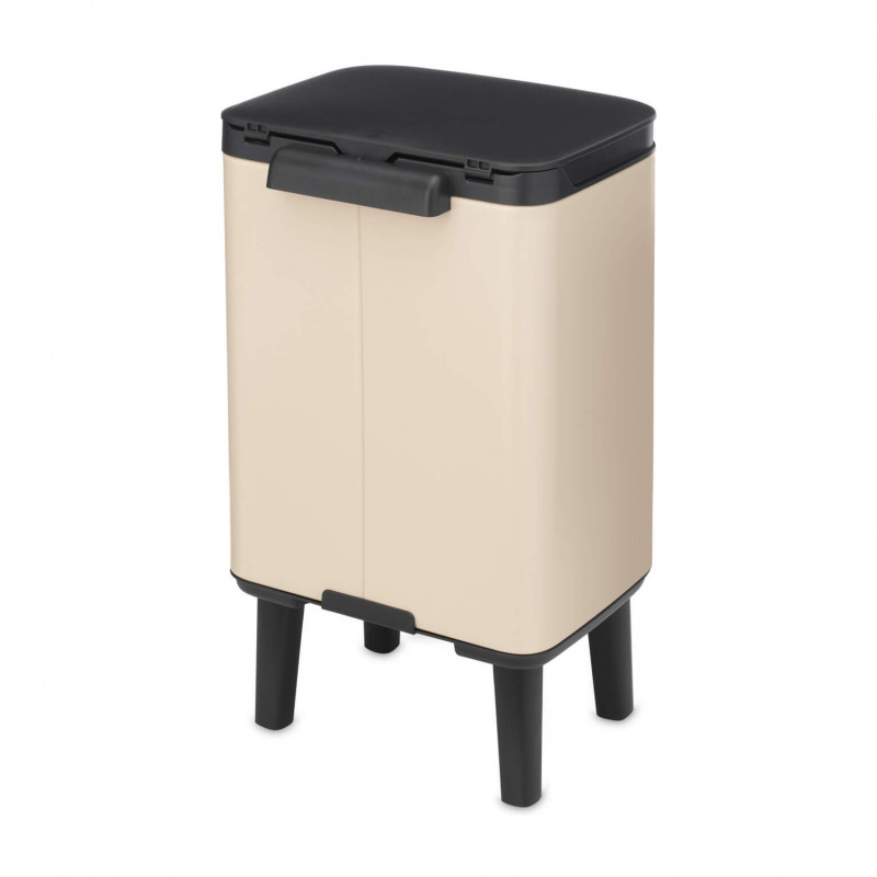 Κάδος απορριμμάτων Brabantia Bo Small Hi 1010460, 4 λίτρα, Ομαλό και αθόρυβο άνοιγμα, Αντιολισθητική βάση, Μπεζ
