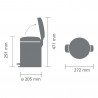Κάδος απορριμμάτων με πεντάλ Brabantia NewIcon 1010439, 5 λίτρα, Απαλό κλείσιμο, Αντιολισθητική βάση, Ροζ