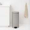 Κάδος απορριμμάτων με πεντάλ Brabantia NewIcon 1010442, 30 λίτρα, Απαλό κλείσιμο, Αντιολισθητική βάση, Ανοιχτό γκρι