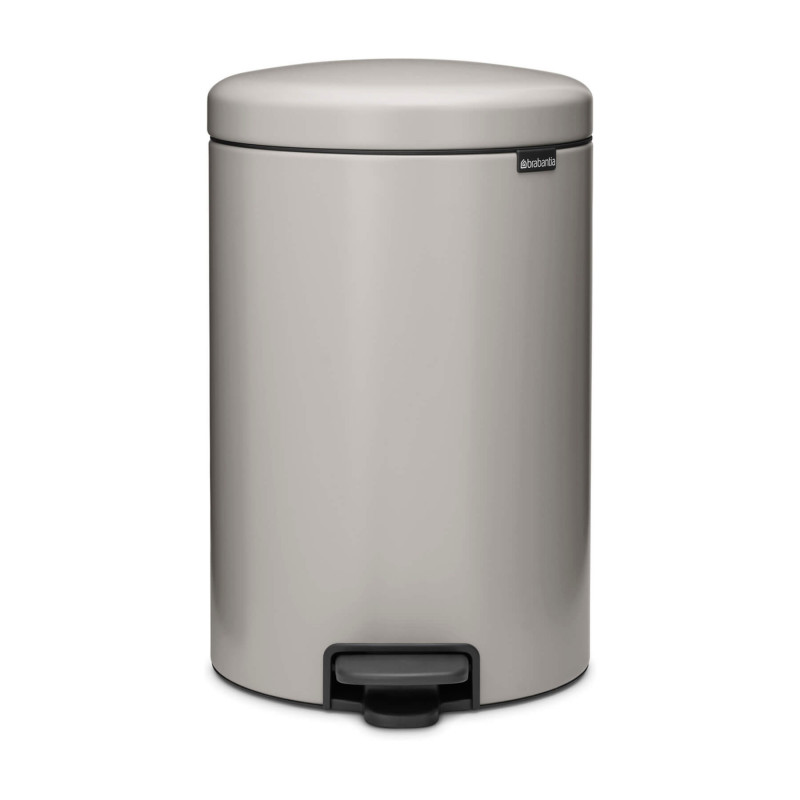 Κάδος απορριμμάτων με πεντάλ Brabantia NewIcon 1010441, 20 λίτρα, Απαλό κλείσιμο, Αντιολισθητική βάση, Ανοιχτό γκρι