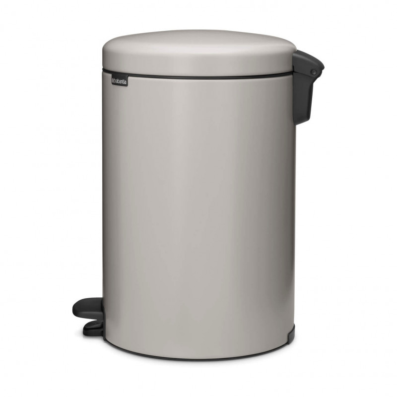 Κάδος απορριμμάτων με πεντάλ Brabantia NewIcon 1010441, 20 λίτρα, Απαλό κλείσιμο, Αντιολισθητική βάση, Ανοιχτό γκρι