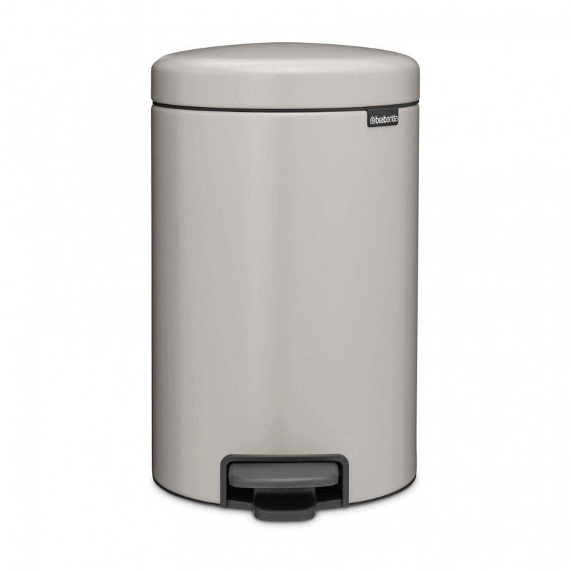 Κάδος απορριμμάτων με πεντάλ Brabantia NewIcon 1010440, 12 λίτρα, Απαλό κλείσιμο, Αντιολισθητική βάση, Ανοιχτό γκρι
