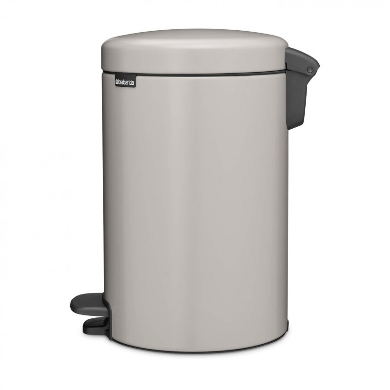 Κάδος απορριμμάτων με πεντάλ Brabantia NewIcon 1010440, 12 λίτρα, Απαλό κλείσιμο, Αντιολισθητική βάση, Ανοιχτό γκρι