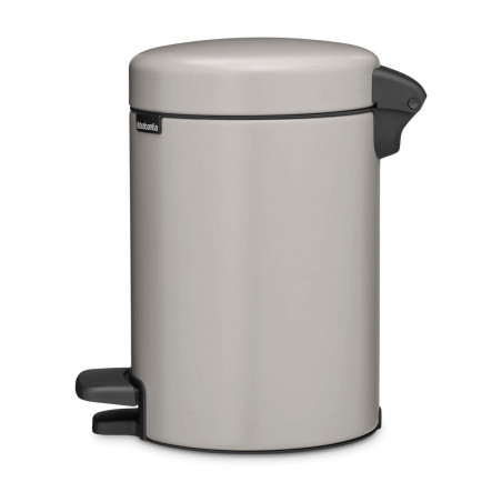 Κάδος απορριμμάτων με πεντάλ Brabantia NewIcon 1010433, 3 λίτρα, Απαλό κλείσιμο, Αντιολισθητική βάση, Ανοιχτό γκρι