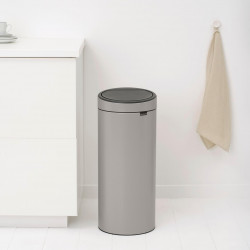 Κάδος απορριμμάτων Brabantia Touch Bin New 1010459, 30 λίτρα, Αθόρυβο και ομαλό κλείσιμο, Ανοιχτό γκρι