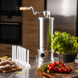 Μεταχειρισμένος: Μηχανή πλήρωσης λουκάνικων Klausberg KB 7927, 5 Kg, χειροκίνητη, 14-35mm, 6 χωνιά, Inox