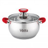 Μεταχειρισμένος: Κατσαρόλα Oliver Voltz OV51210N18, 18 cm, 2.5 l, Επαγωγή, Κόκκινες λαβές από σιλικόνη, Inox/Κόκκινος
