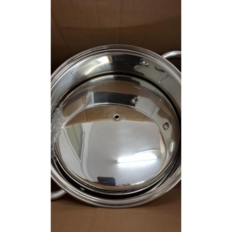 Μεταχειρισμένος: Βαθιά κατσαρόλα Rosberg R51211B22S, 22 cm, 7,2 l, καπάκι, πολυεπίπεδο πάτο, επαγωγή, ανοξείδωτο
