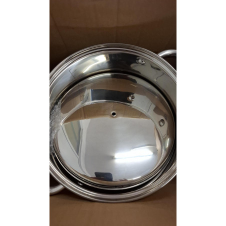 Μεταχειρισμένος: Βαθιά κατσαρόλα Rosberg R51211B22S, 22 cm, 7,2 l, καπάκι, πολυεπίπεδο πάτο, επαγωγή, ανοξείδωτο