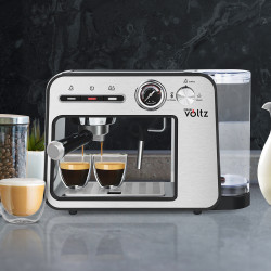 Μεταχειρισμένος: Μηχανή Espresso Oliver Voltz OV51171H, 1450W, 15 bar, 1L, Προθέρμανση φλιτζανιών, Αυτόματη απενεργοποίηση, Ανοξείδωτο