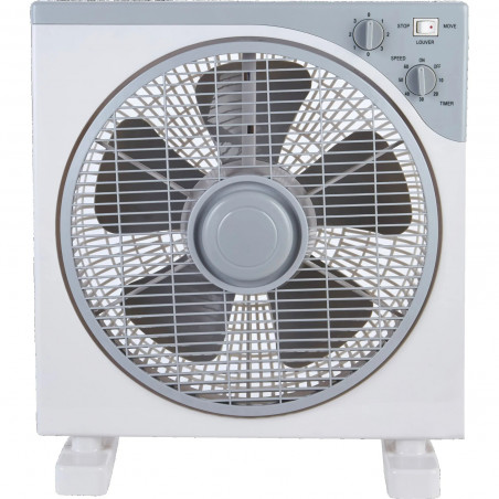 Επιδαπέδιος ανεμιστήρας Lamarque LHFB-3344, 50 W, 30 cm, 3 ταχύτητες, περσίδες 360°, χρονοδιακόπτης, λαβή, λευκό/γκρι