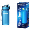 Φιάλη νερού με φίλτρο Aquaphor City 160026, 350 ml, Tritan, Ενεργός άνθρακας, Aqualen, Κάλυμμα με κλείδωμα, Μπλε