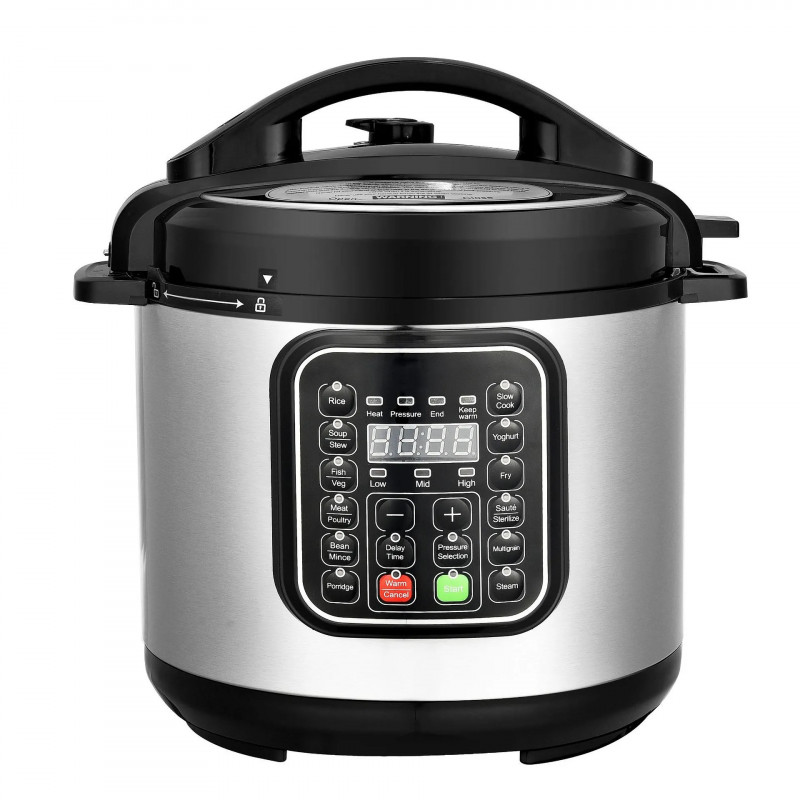 Μουλτικουκ Elite EPC-81281, 1300 W, 8 λίτρα, 11 προγράμματα, χρονοδιακόπτης, οθόνη LED, προγραμματισμένη εκκίνηση 24 ωρών, ανοξείδωτο/μαύρο