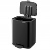Κάδος απορριμμάτων Brabantia Bo Pedal 1010137, 7 λίτρα, Απαλό κλείσιμο, Βάση με ελαστικό επίστρωμα, Μαύρο ματ