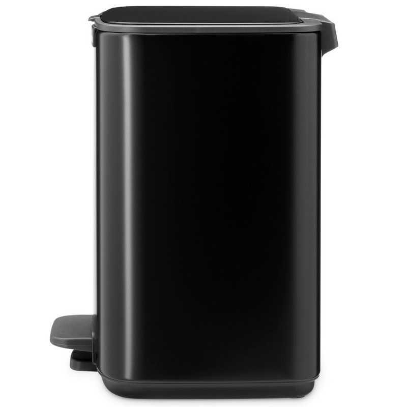 Κάδος απορριμμάτων Brabantia Bo Pedal 1010137, 7 λίτρα, Απαλό κλείσιμο, Βάση με ελαστικό επίστρωμα, Μαύρο ματ
