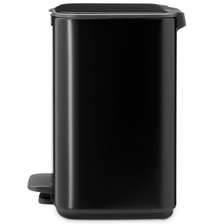 Κάδος απορριμμάτων Brabantia Bo Pedal 1010137, 7 λίτρα, Απαλό κλείσιμο, Βάση με ελαστικό επίστρωμα, Μαύρο ματ